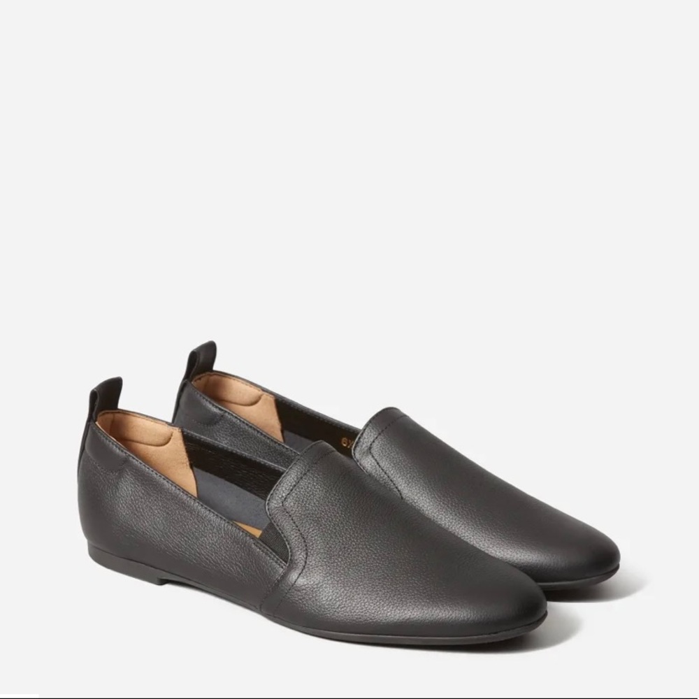 Everlane Leather Slip-On, Black, Size 8